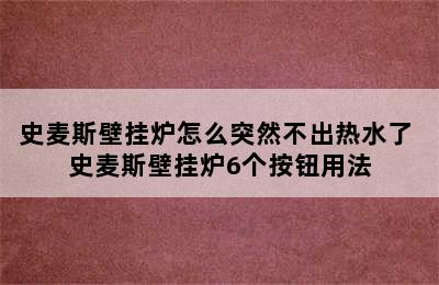 史麦斯壁挂炉怎么突然不出热水了 史麦斯壁挂炉6个按钮用法